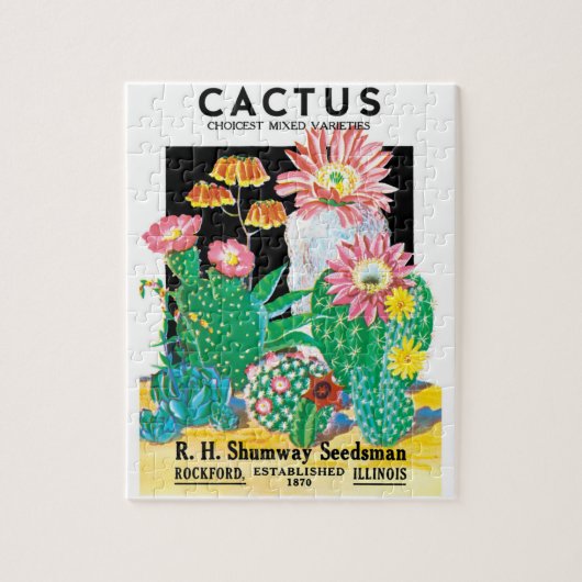  zeepakketlabel Kunstwoestijncactus Planten Legpuzzel (Verticaal)