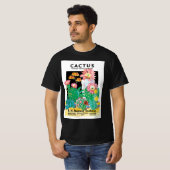  zeepakketlabel Kunstwoestijncactus Planten T-shirt (Voorkant volledig)
