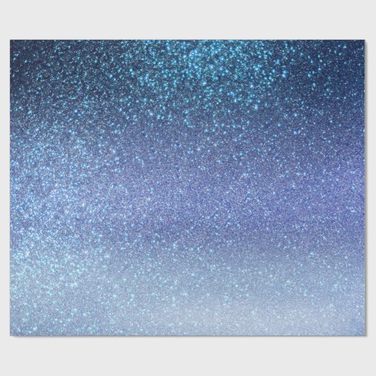 Zeepastel Blue Triple Glitter Ombre Gradient Cadeaupapier (Vlak)