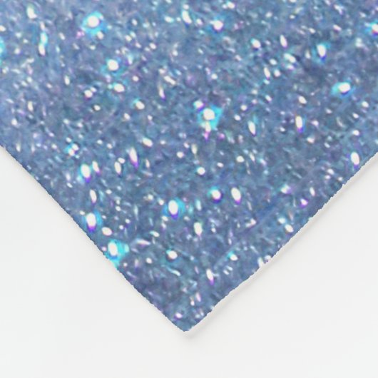 Zeepastel Blue Triple Glitter Ombre Gradient Fleece Deken (Hoek)