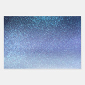 Zeepastel Blue Triple Glitter Ombre Gradient Inpakpapier Vel (Voorkant 2)