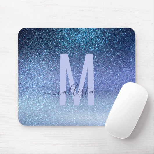 Zeepastel Blue Triple Glitter Ombre Gradient Muismat (Met muis)