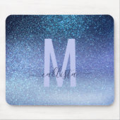 Zeepastel Blue Triple Glitter Ombre Gradient Muismat (Voorkant)