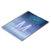 Zeepastel Blue Triple Glitter Ombre Gradient Notitieboek (Linkerzijde)
