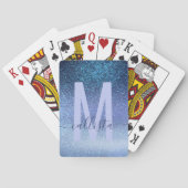 Zeepastel Blue Triple Glitter Ombre Gradient Pokerkaarten (Achterkant)