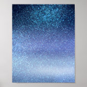 Zeepastel Blue Triple Glitter Ombre Gradient Poster (Voorkant)