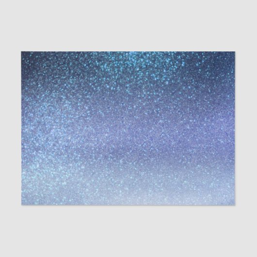 Zeepastel Blue Triple Glitter Ombre Gradient Tissuepapier (Voorkant)