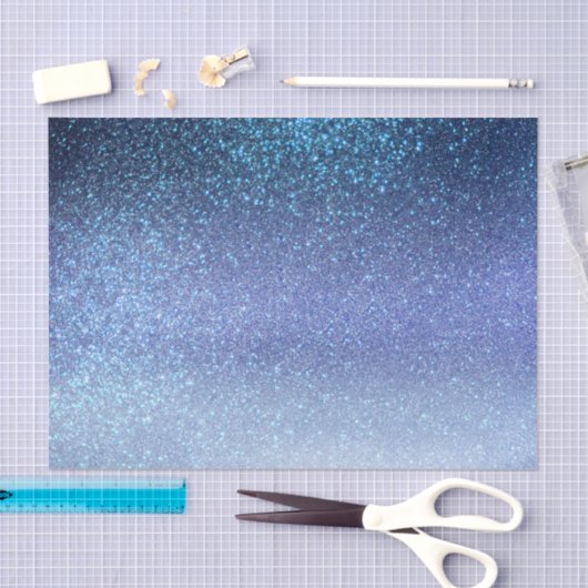 Zeepastel Blue Triple Glitter Ombre Gradient Tissuepapier (Craft)