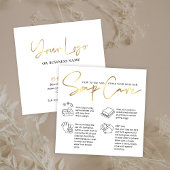 Zeepbar Onderhoudsinstructies Chique Wit & Goud Lo Vierkante Visitekaartje