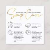 Zeepbar Onderhoudsinstructies Chique Wit & Goud Lo Vierkante Visitekaartje (Voorkant)