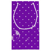 zeepbel op paarse polka stip klein cadeauzakje (Achterkant)