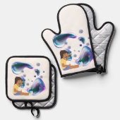 zeepbel ovenwant & pannenlap set (Voorkant / Achterkant)