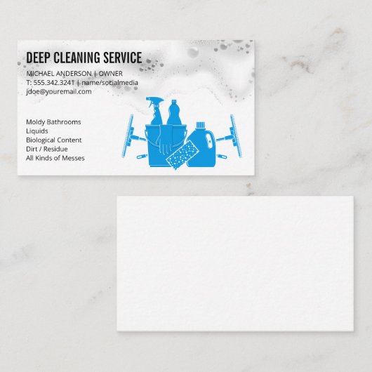 Zeepbellen | Huishoudelijke Schoonmaak Gereedschap Visitekaartje (Voorkant / Achterkant)