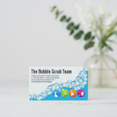 Zeepbellen | Hygiënische Schoonmaakpictogrammen  Visitekaartje (Staand voorkant)