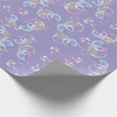 zeepbellen op Paars Cadeaupapier (Hoek)