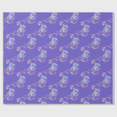 zeepbellen op Paars Cadeaupapier (Vlak)