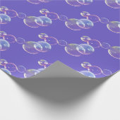 zeepbellen op Paars Cadeaupapier (Hoek)