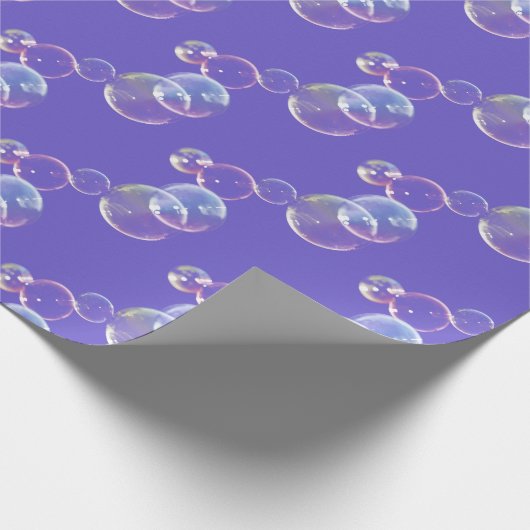 zeepbellen op Paars Cadeaupapier (Hoek)