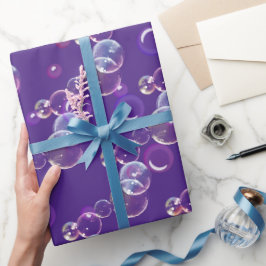 zeepbellen op Paars Cadeaupapier