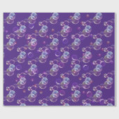 zeepbellen op Paars Cadeaupapier (Vlak)