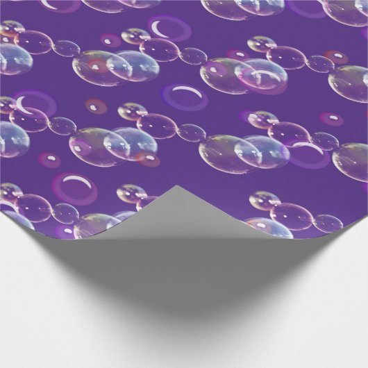 zeepbellen op Paars Cadeaupapier (Hoek)