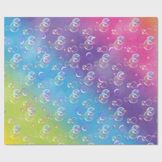 zeepbellen op regenboog Abstract Cadeaupapier (Vlak)