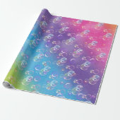 zeepbellen op regenboog Abstract Cadeaupapier (Uitgerold)
