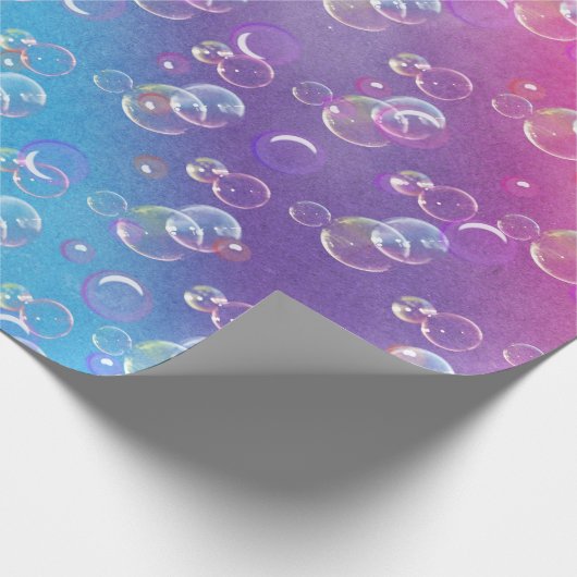 zeepbellen op regenboog Abstract Cadeaupapier (Hoek)