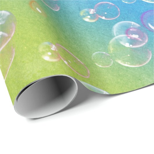zeepbellen op regenboog Abstract Cadeaupapier (Rol Hoek)