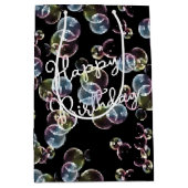 Zeepbellen op zondag in zwart medium cadeauzakje (Voorkant)