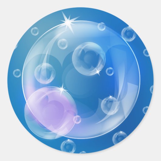 Zeepbellen Ronde Sticker (Voorkant)
