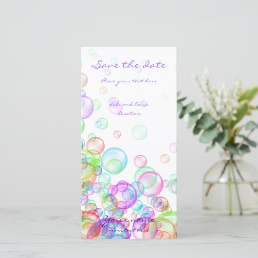 Zeepbellen Save The Date (Staand voorkant)