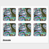 Zeepbellen Vierkante Sticker (Vel)