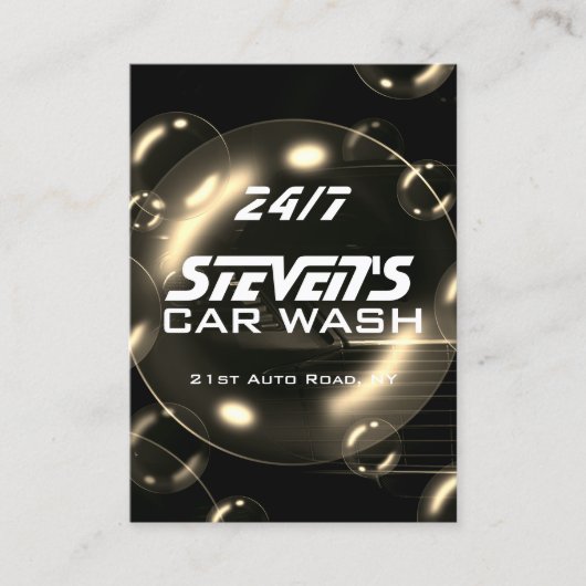 Zeepbellen visitekaartje om auto te wassen (Voorkant)