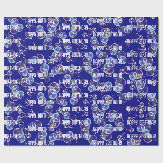 zeepbelletjes op blauw cadeaupapier (Vlak)