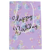 zeepbelletjes op Paars Medium Cadeauzakje (Voorkant)