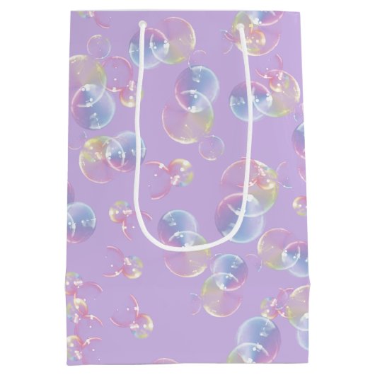 zeepbelletjes op Paars Medium Cadeauzakje (Achterkant)