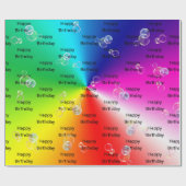 zeepbelletjes op regenboogspectrum cadeaupapier (Vlak)