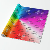 zeepbelletjes op regenboogspectrum cadeaupapier (Uitgerold)