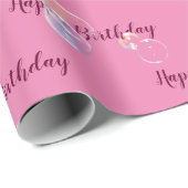 zeepbelletjes op roze cadeaupapier (Rol Hoek)