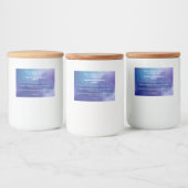 Zeepdoosje met blauwe en Paarse waterverf Voedselcontainer Etiket (Flessen)