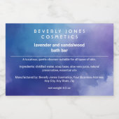 Zeepdoosje met blauwe en Paarse waterverf Voedselcontainer Etiket (Enkel label)