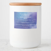 Zeepdoosje met blauwe en Paarse waterverf Voedselcontainer Etiket (Voorkant)