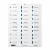 Zeepeerd Doodle Schets Minimaal Retouradres Etiket (Full Sheet)