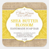 zeepetiket | Geel | jute | Huidverzorging Sticker (Voorkant)