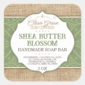 zeepetiket | Green | jute | Huidverzorging Sticker (Voorkant)