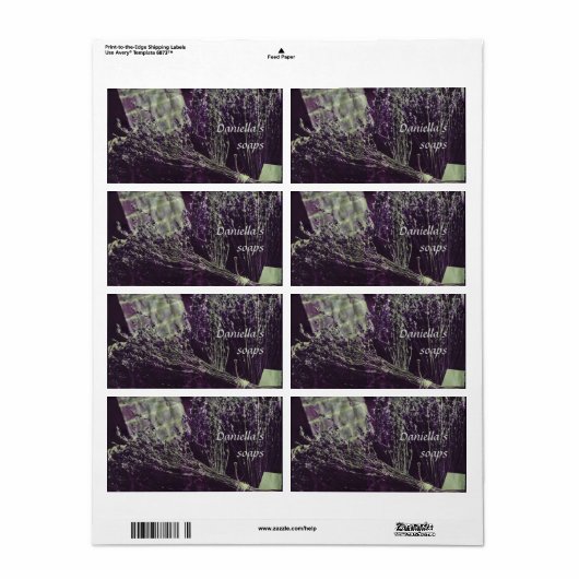 Zeepetiket - lavendel etiket (Full Sheet)