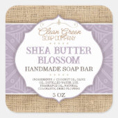 zeepetiket | Paars | jute | Huidverzorging Sticker (Voorkant)