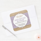 zeepetiket | Paars | jute | Huidverzorging Sticker (Envelop)