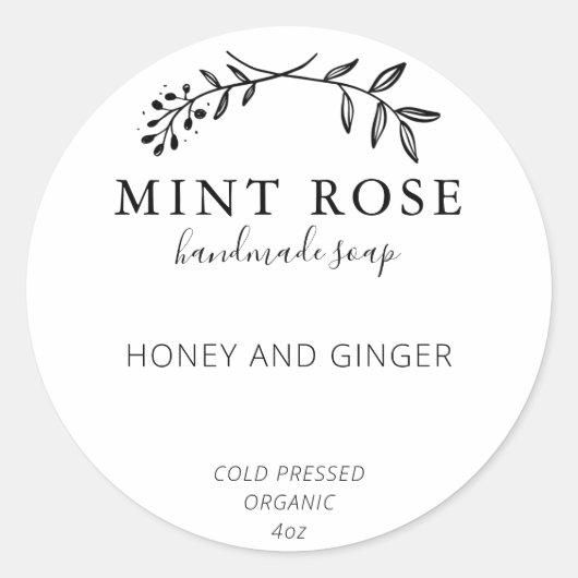 zeepetiketten ronde sticker (Voorkant)